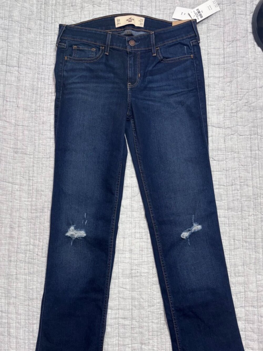Hollister Bootcut Jeans Women's Size 5R W27 L33 NWT Dark Wash Distressed
